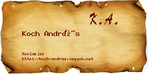 Koch András névjegykártya